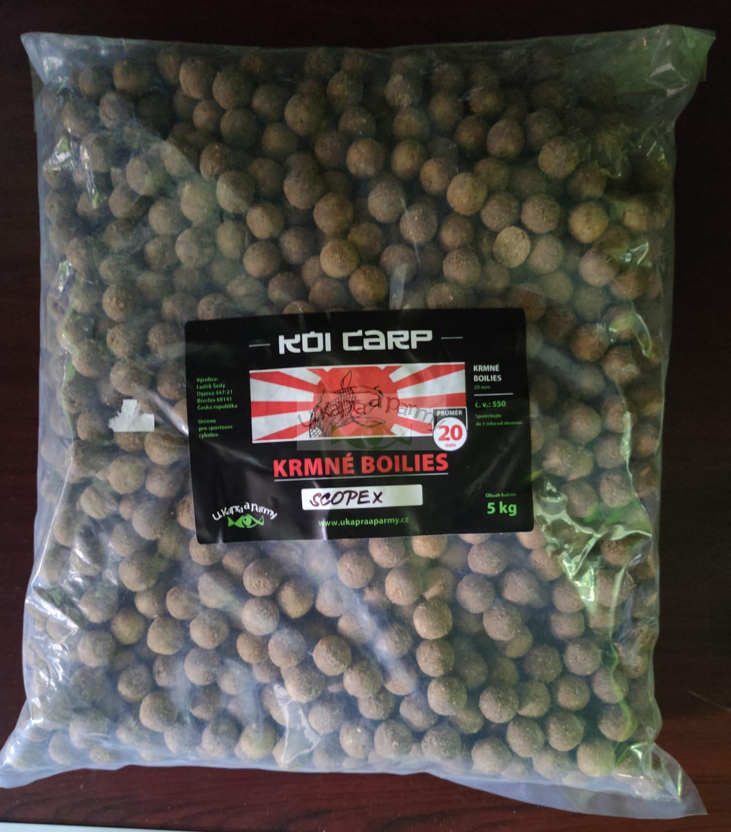 Krmné boilies KOI CARP 5kg 20 mm SCOPEX